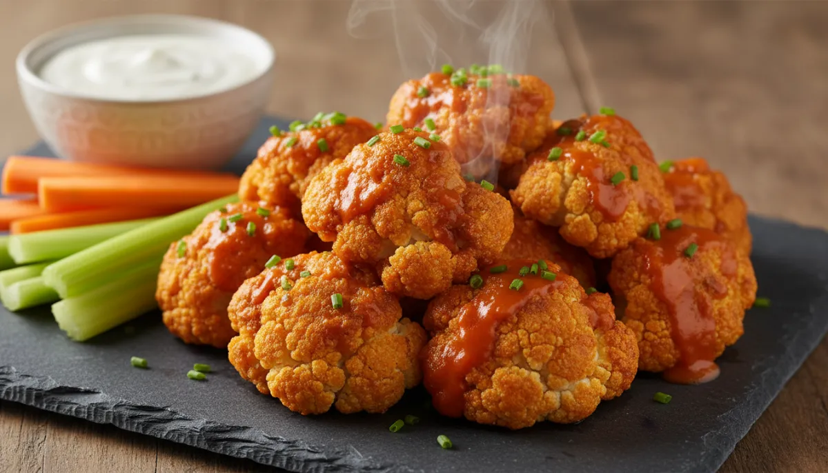 Plated presentation of Crispy Buffalo Cauliflower: The Ultimate Technical Guide to the Perfect Crunch